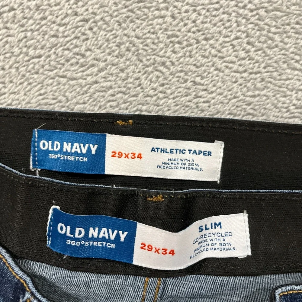 Old Navy Taper Jeans‎ Mens 29x34 (fit 28x33) Denim Stretch Flex - Lot of 2